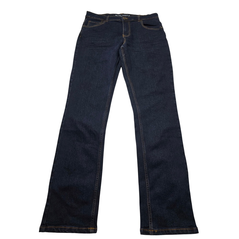 Nautica Jeans Co Boys Dark Wash Straight Leg Denim Pants Size 20 NSAHC01F-426